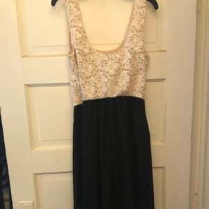 Cream and Black Dress